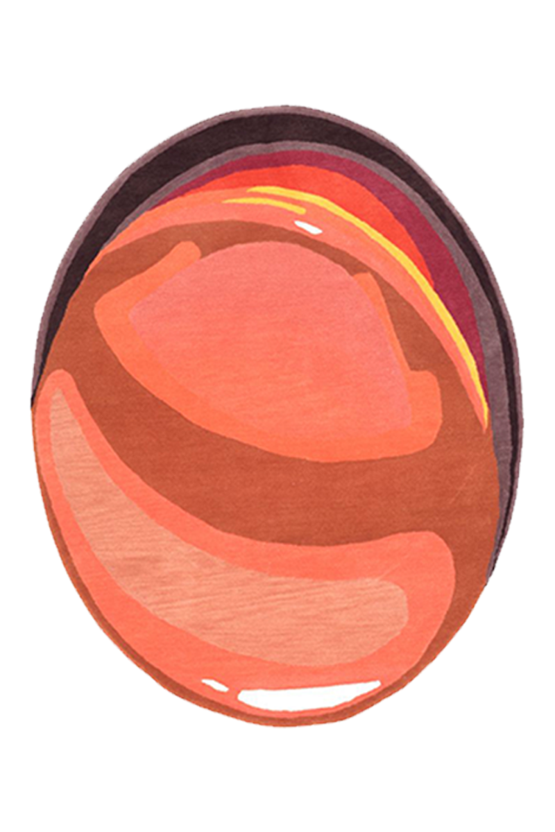 Orange Drop- Hand Tufted