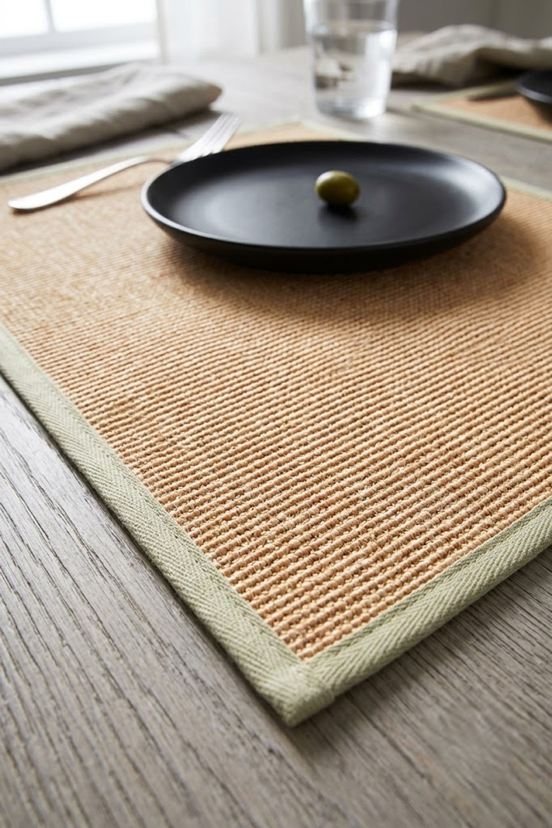 Jute Edge Placemat – Green - Image 2