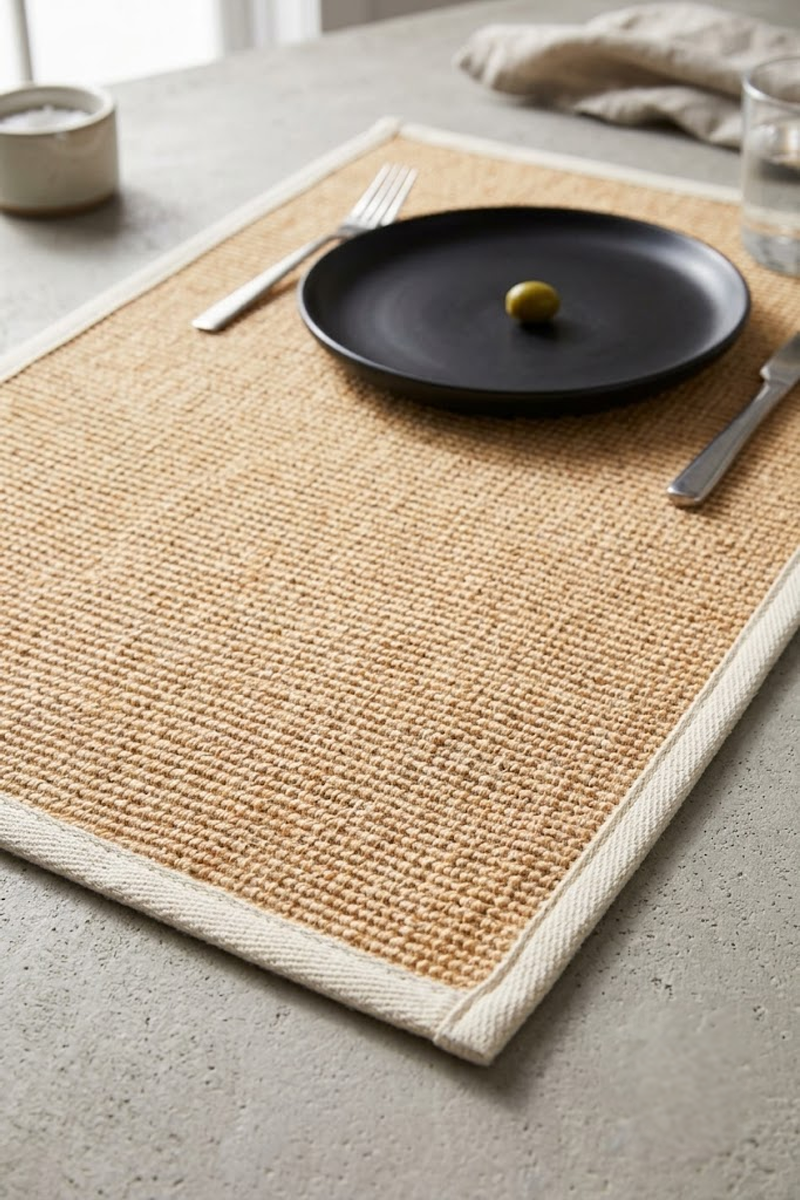 Jute Edge Placemat – White - Image 3