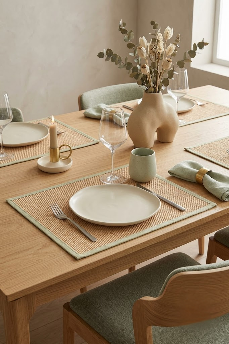 Jute Edge Placemat – Green